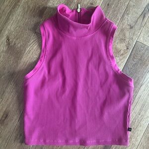 Athleta x Alicia Keys Rib Crop Tank - Raspberry Fuchsia - Size M